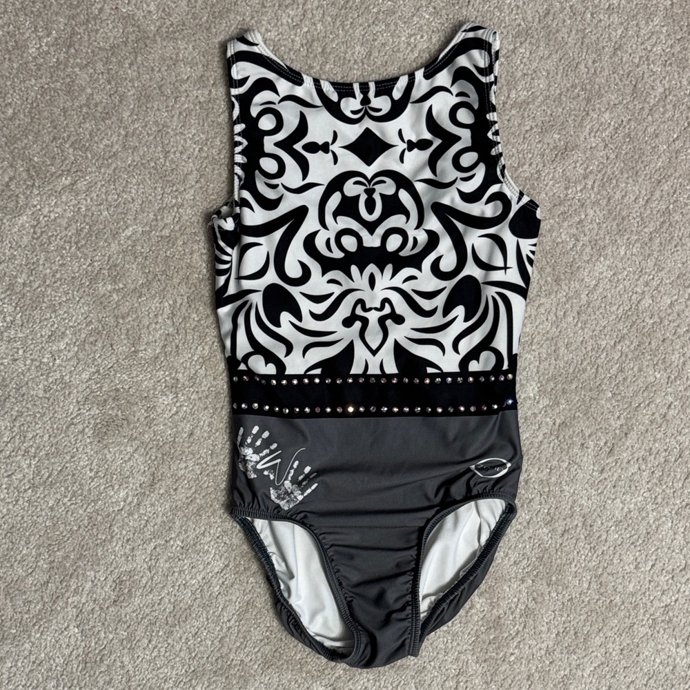 Chalk Warrior Masquerade gymnastics leotard
